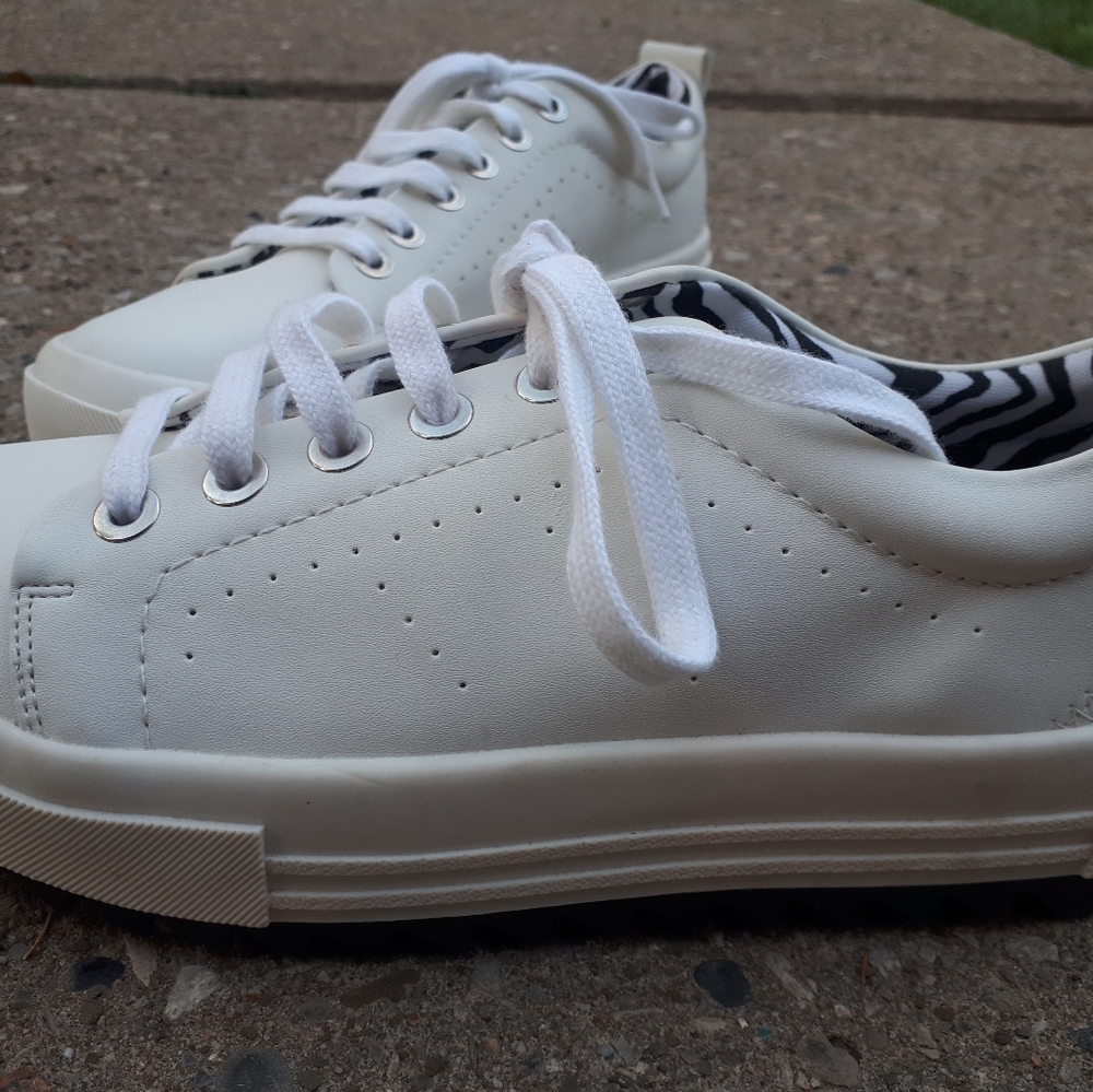White Zara Platform Sneakers